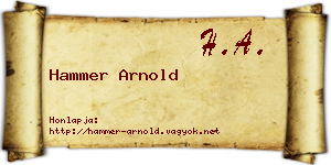 Hammer Arnold névjegykártya